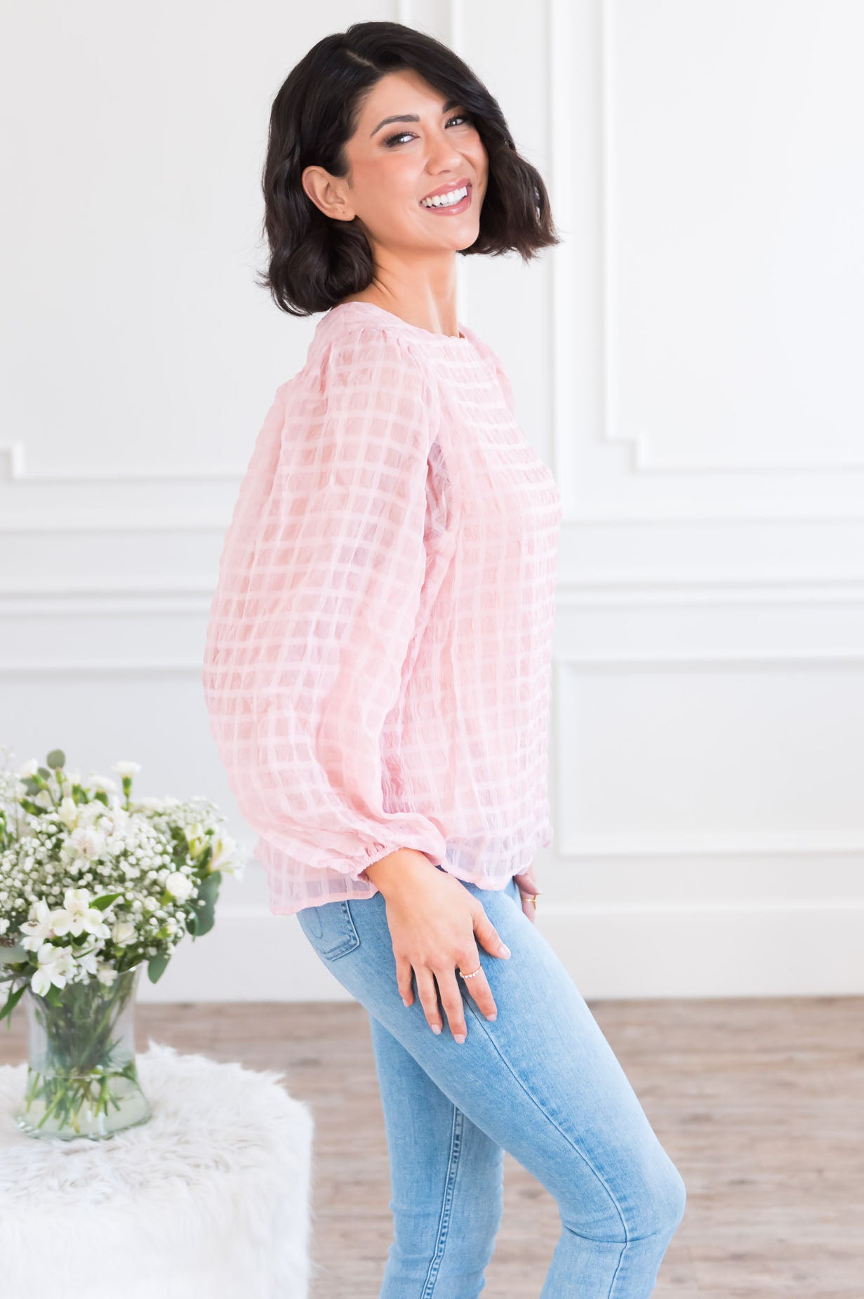 Bring On Spring Modest Blouse Tops vendor-unknown 
