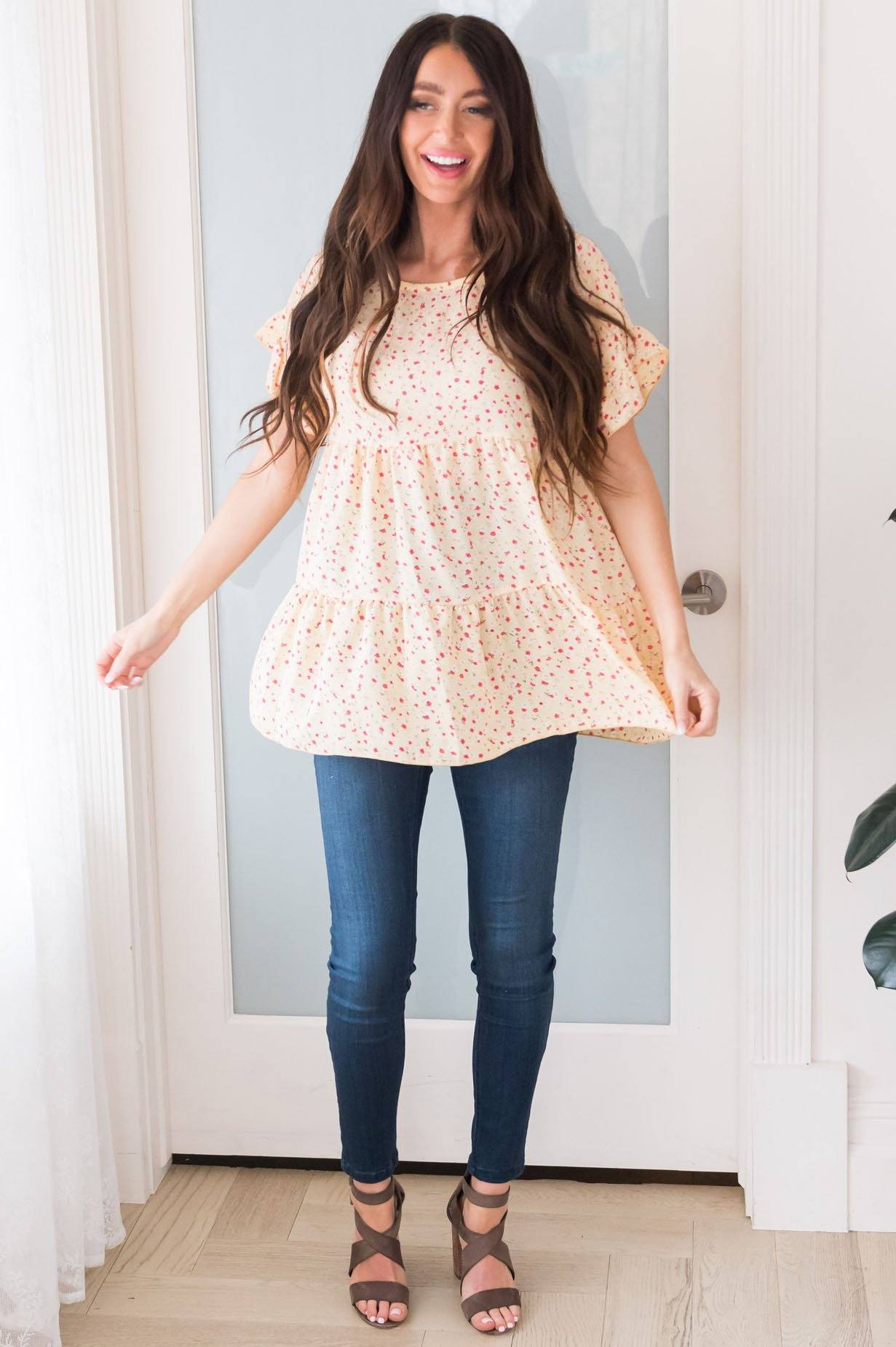 Sweet Success Floral Blouse Modest Dresses vendor-unknown 