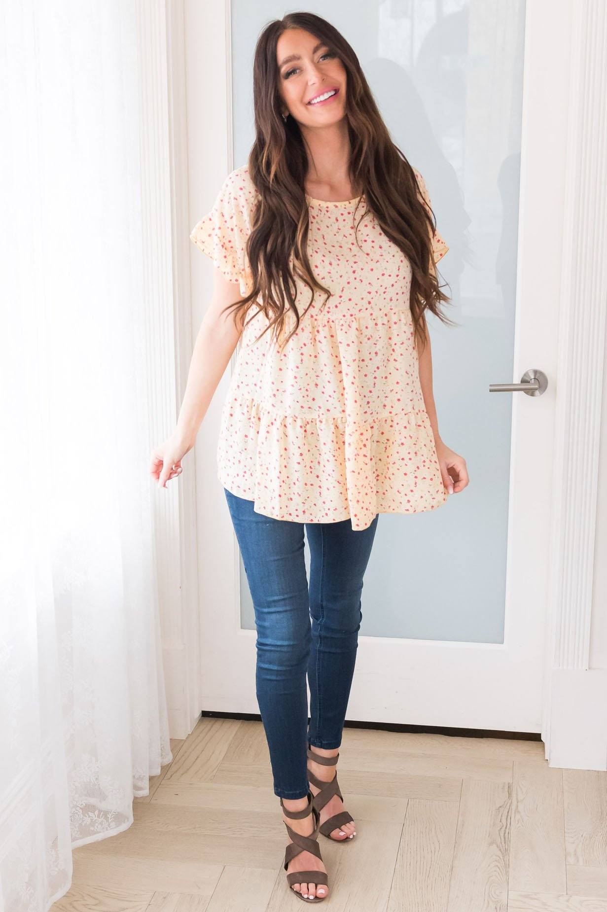 Sweet Success Floral Blouse Modest Dresses vendor-unknown 