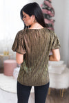 Peace on Earth Modest Metallic Top Tops vendor-unknown
