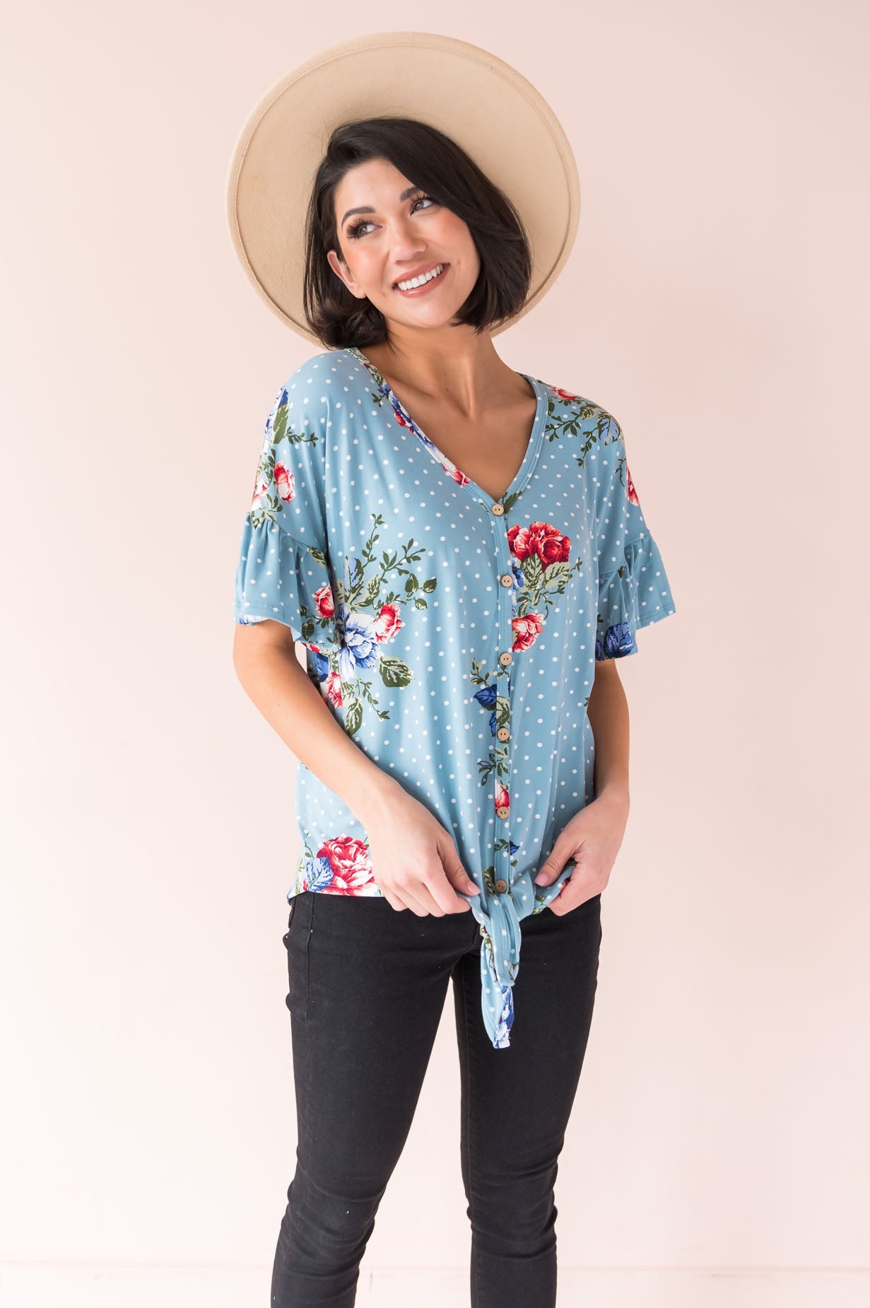 Dotted Cutie Modest Top Modest Dresses vendor-unknown 