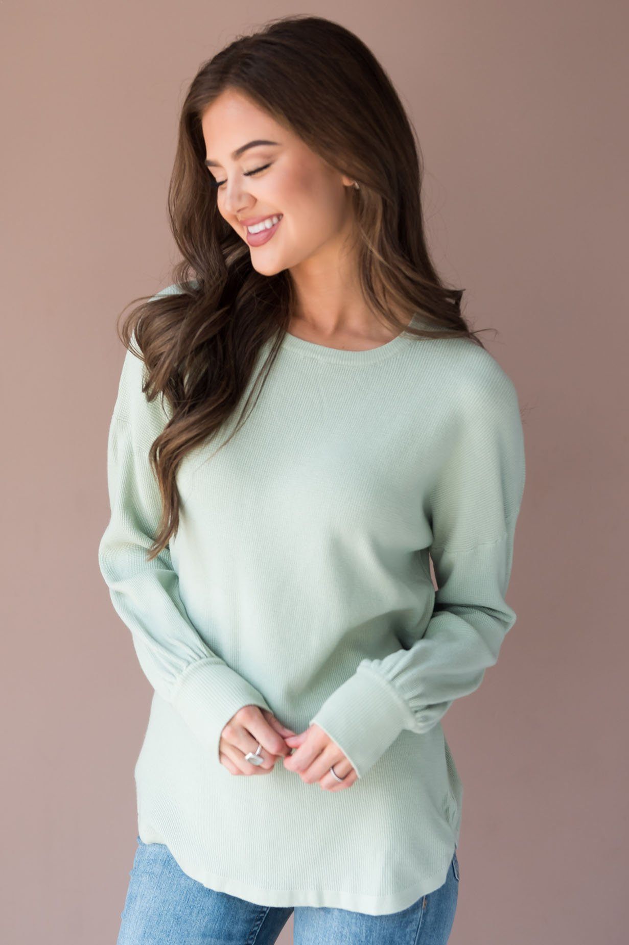 Fall In Line Modest Thermal Sweater Tops vendor-unknown 