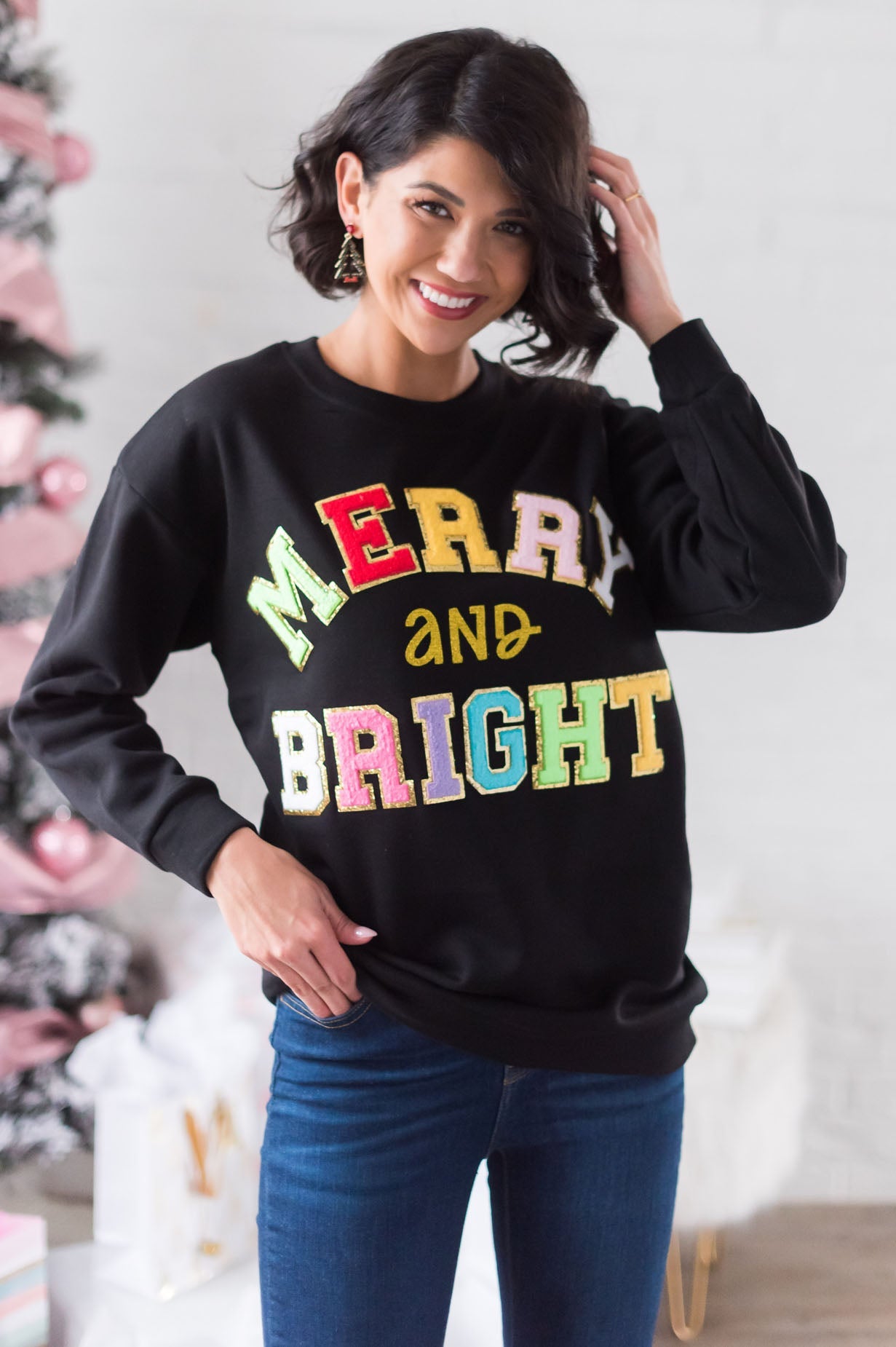 All Is Merry & Bright Modest Sweatshirt Modest Dresses vendor-unknown 