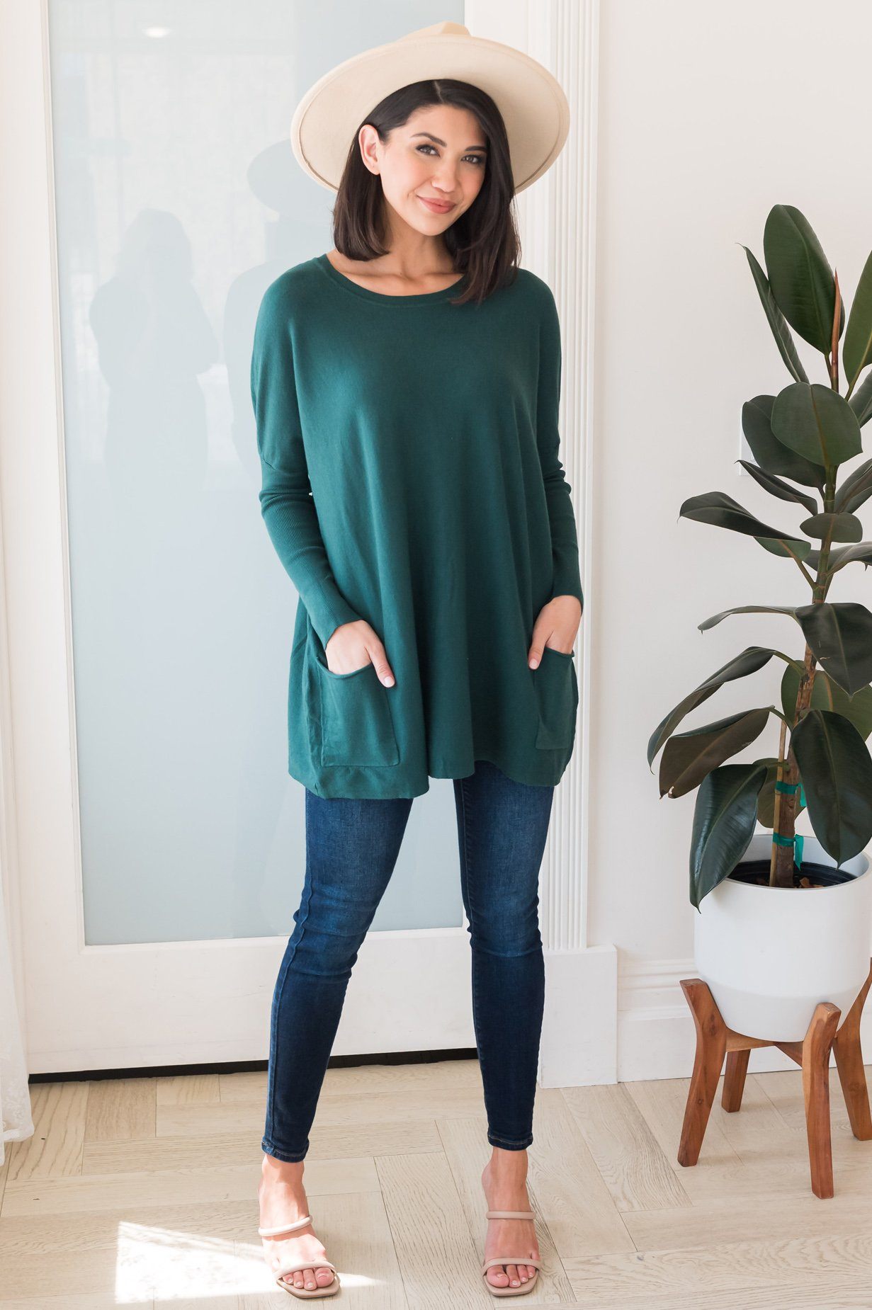 Casual Chic Modest Oversize Sweater Tops vendor-unknown 