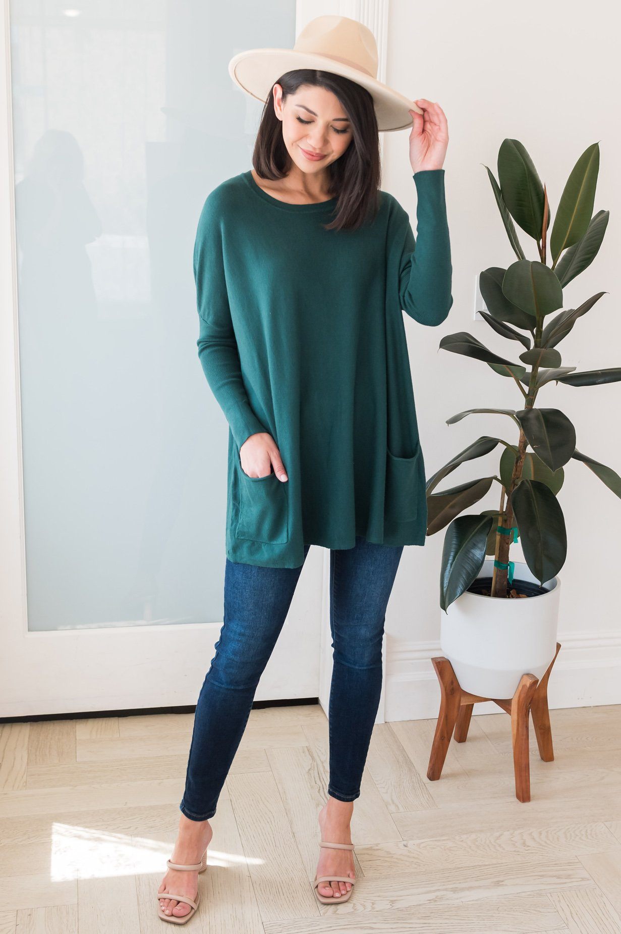 Casual Chic Modest Oversize Sweater Tops vendor-unknown 