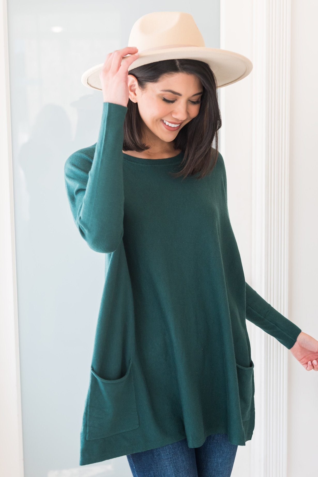 Casual Chic Modest Oversize Sweater Tops vendor-unknown 