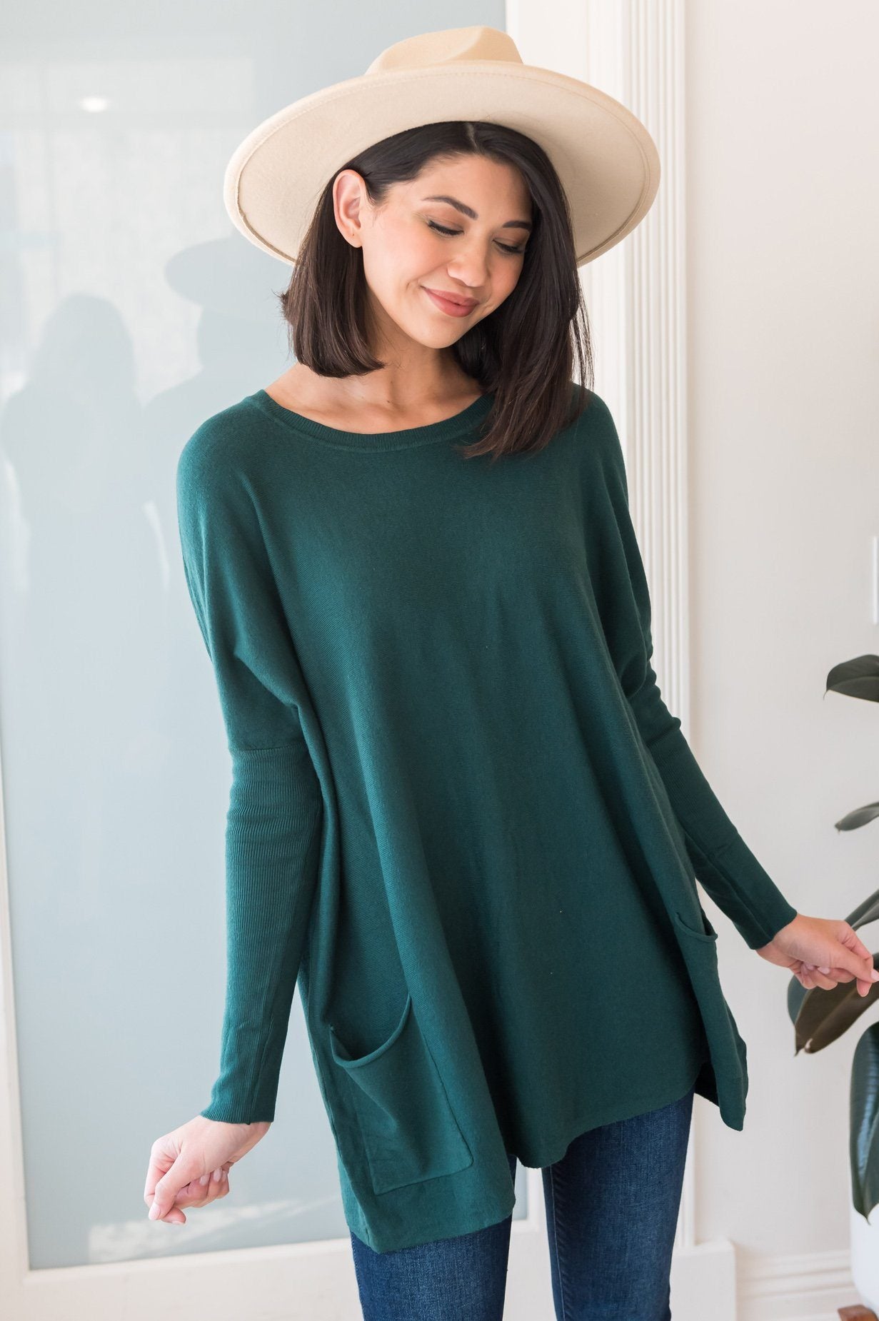 Casual Chic Modest Oversize Sweater Tops vendor-unknown 