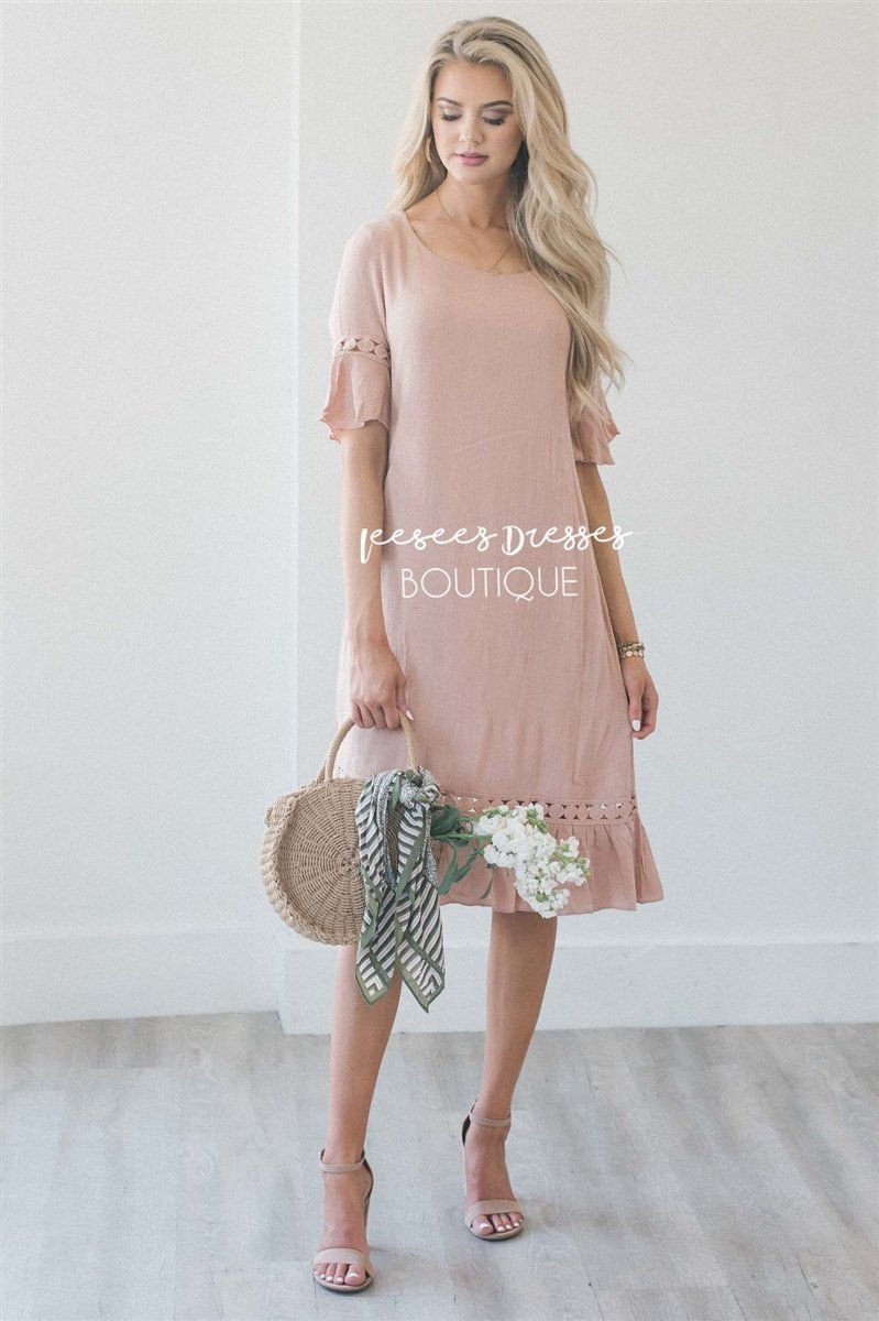 The Dalton Modest Dresses vendor-unknown Light Dusty Pink S 