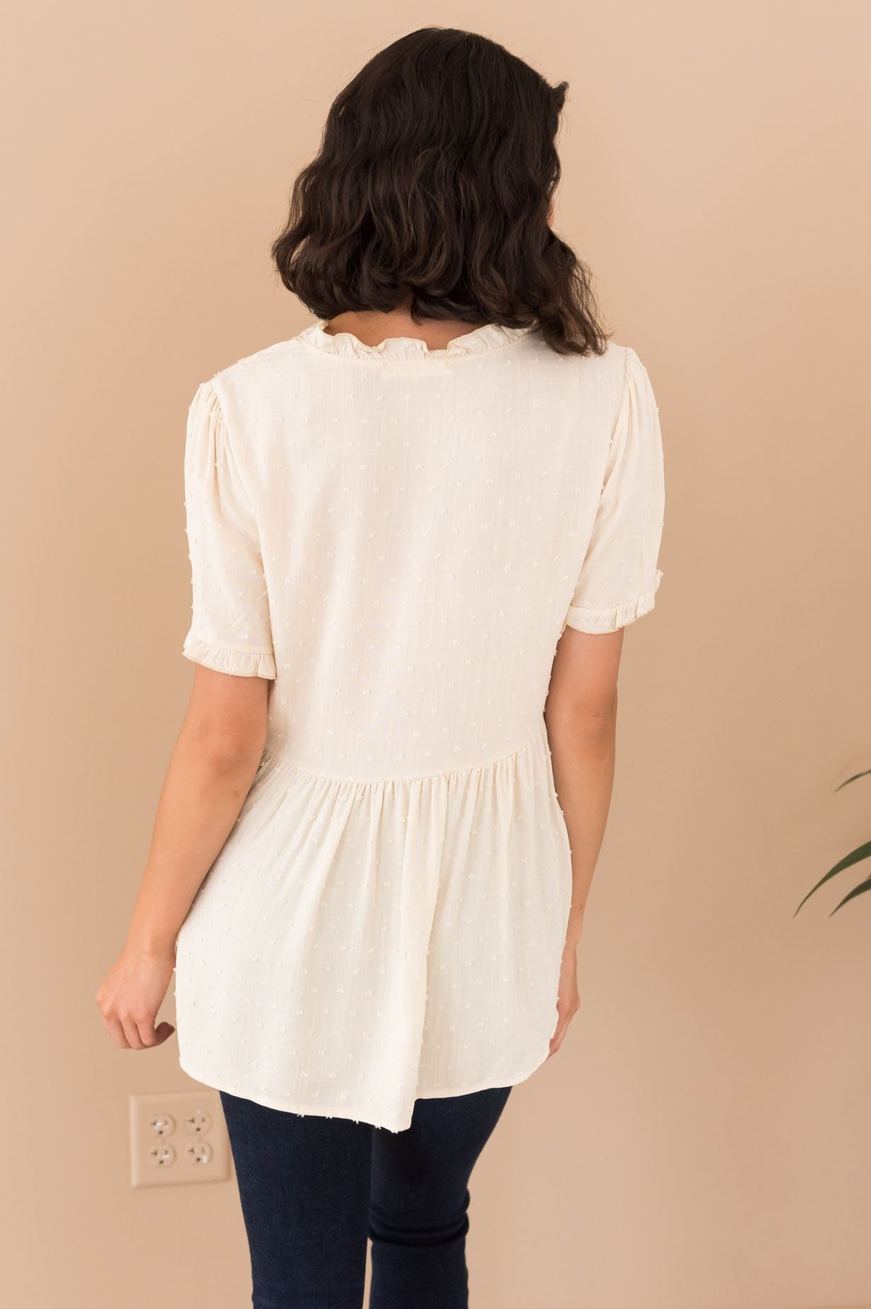 Magic Moment High-Low Swiss Dot Modest Top 4863 Tops vendor-unknown 