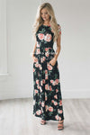 The Paula Modest Dresses vendor-unknown Black Outline Floral S