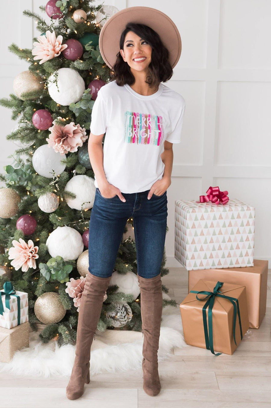 Merry & Bright Modest Tee Modest Dresses vendor-unknown 