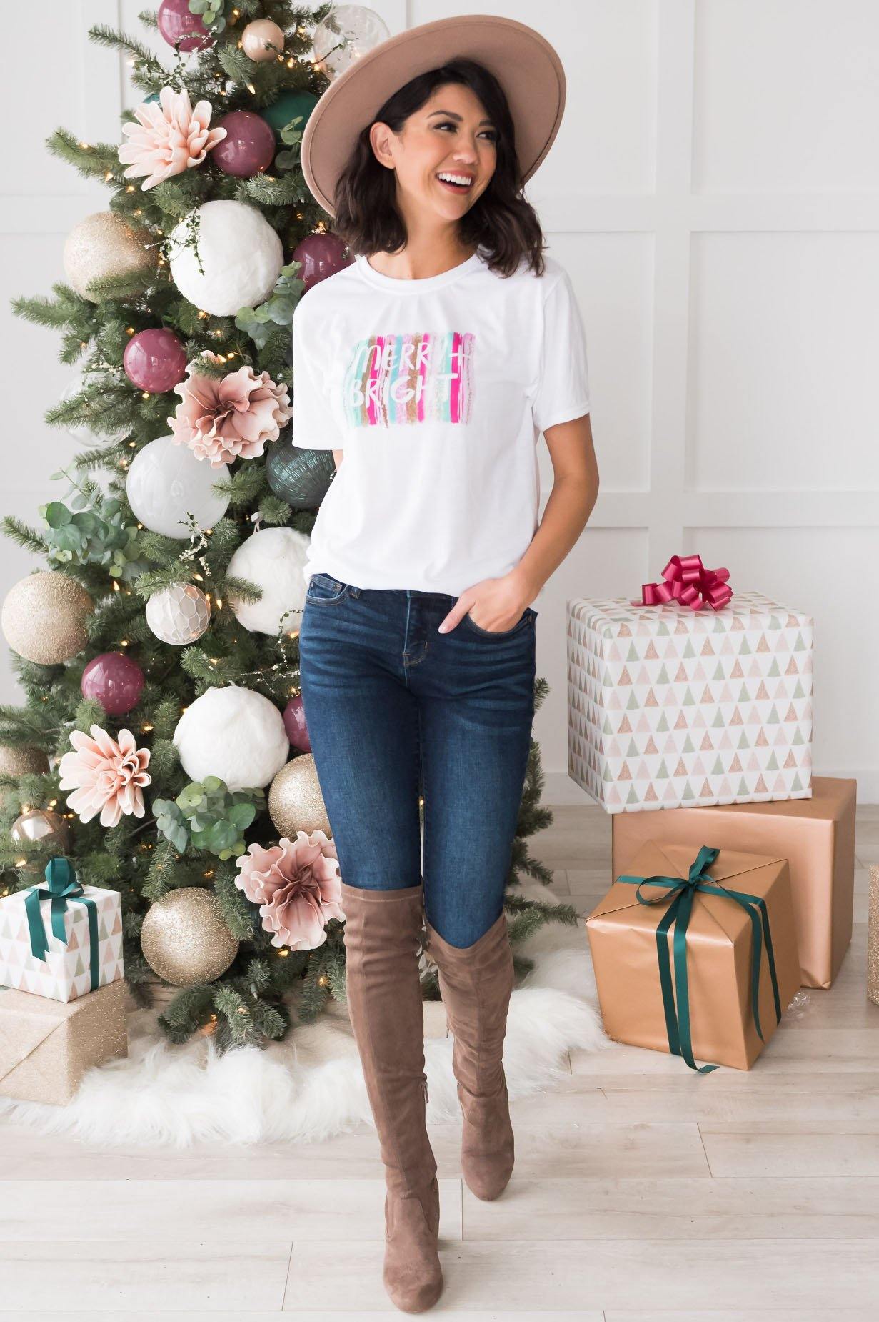 Merry & Bright Modest Tee Modest Dresses vendor-unknown 