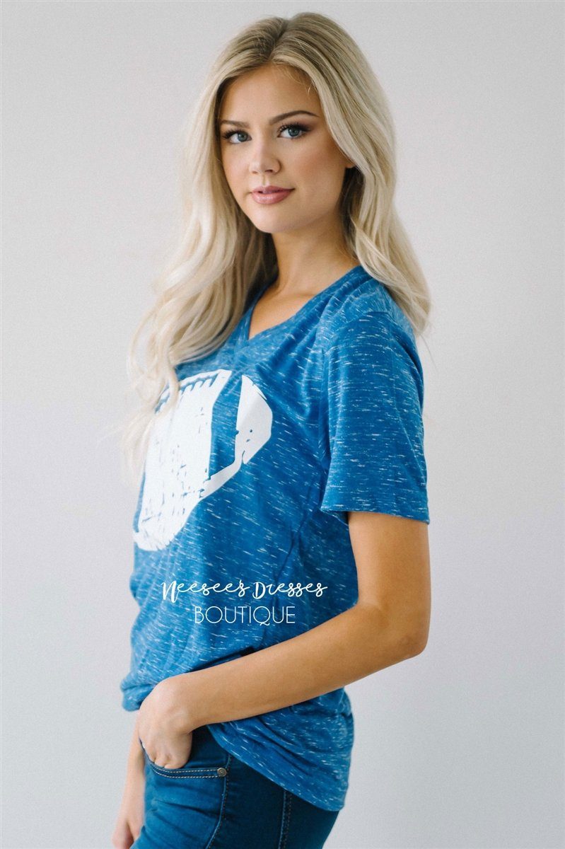 Football Game Day Tee Tops vendor-unknown 