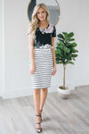 Perfect Fit Black & White Skirt Skirts vendor-unknown Black XS