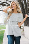 Striped Ruffle Layer Top Tops vendor-unknown S Sage 