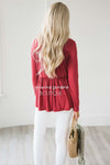 Ruffle Tiered Neck Tie Long Sleeve Top Tops vendor-unknown