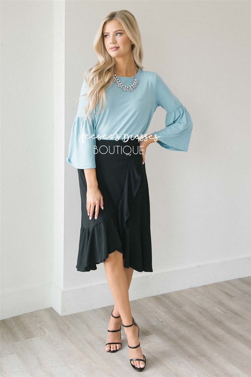 Stunning Ruffle Hem Skirt 50% OFF Summer Sale vendor-unknown Black S 