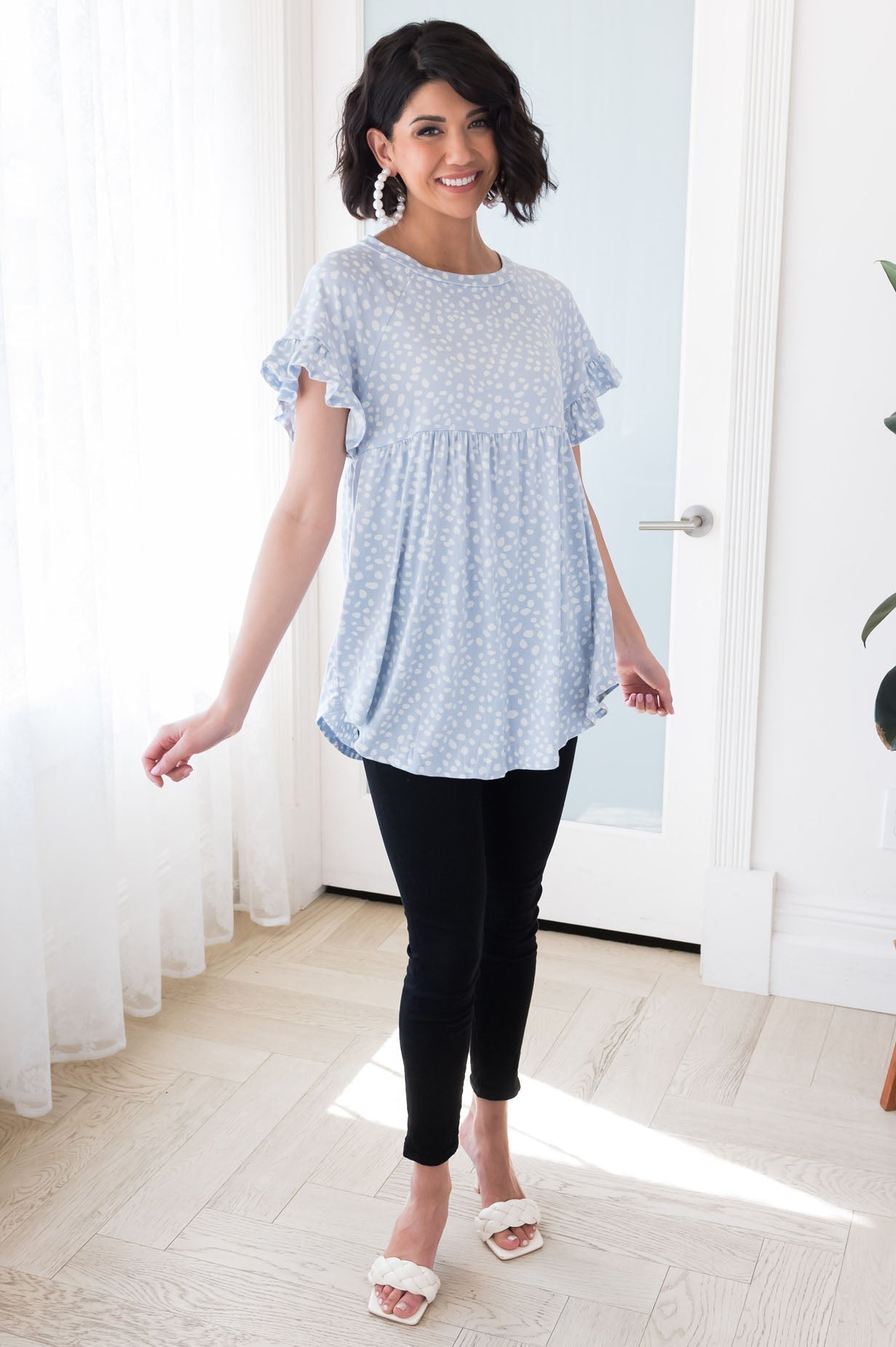 Nearly Perfect Modest Peplum Blouse NeeSee's Dresses 
