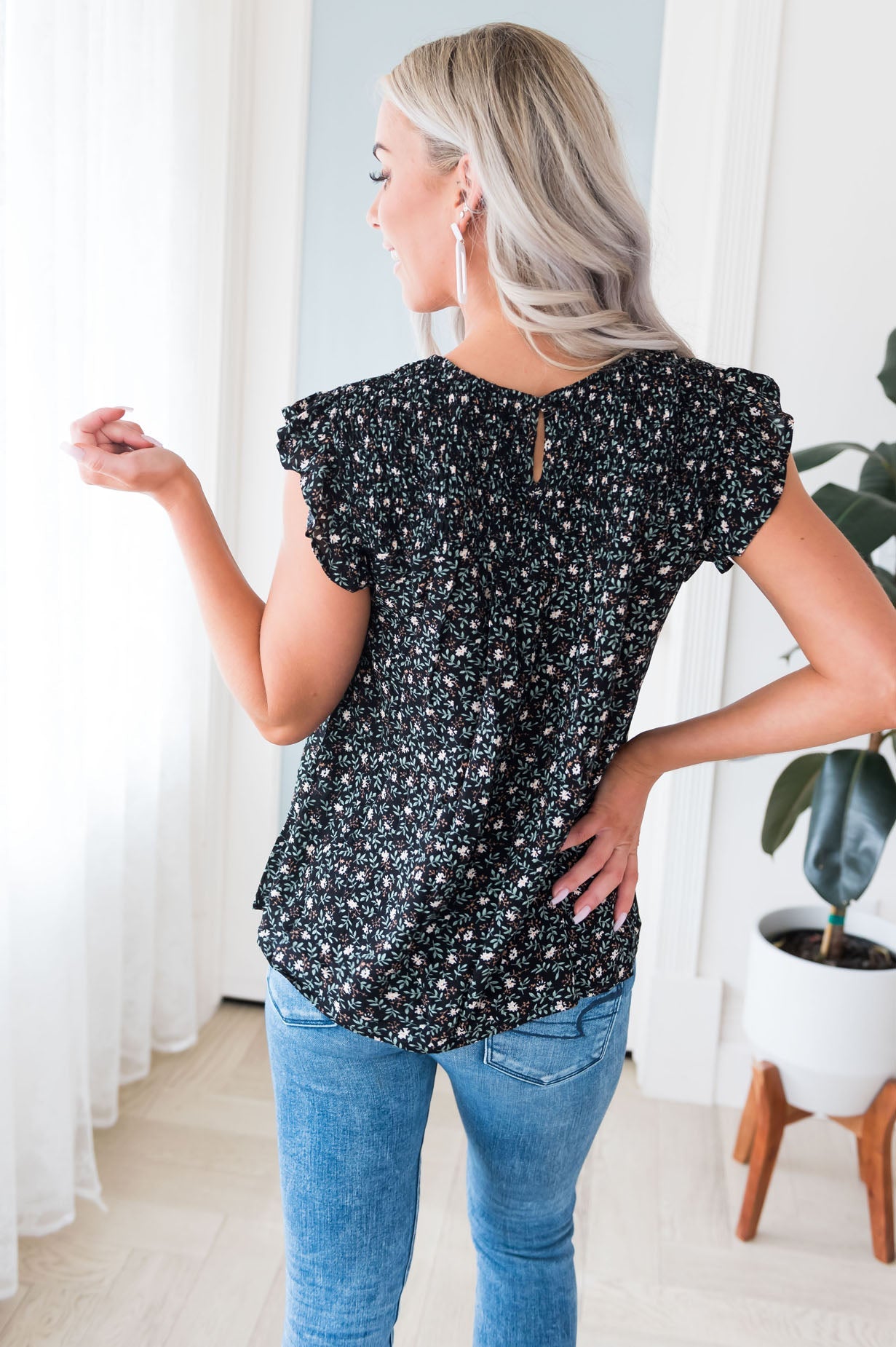 Floral Obsession Modest Top Tops vendor-unknown 