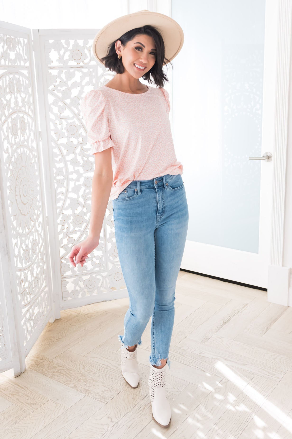 Darling Smile Ruche Sleeve Top Modest Dresses vendor-unknown 