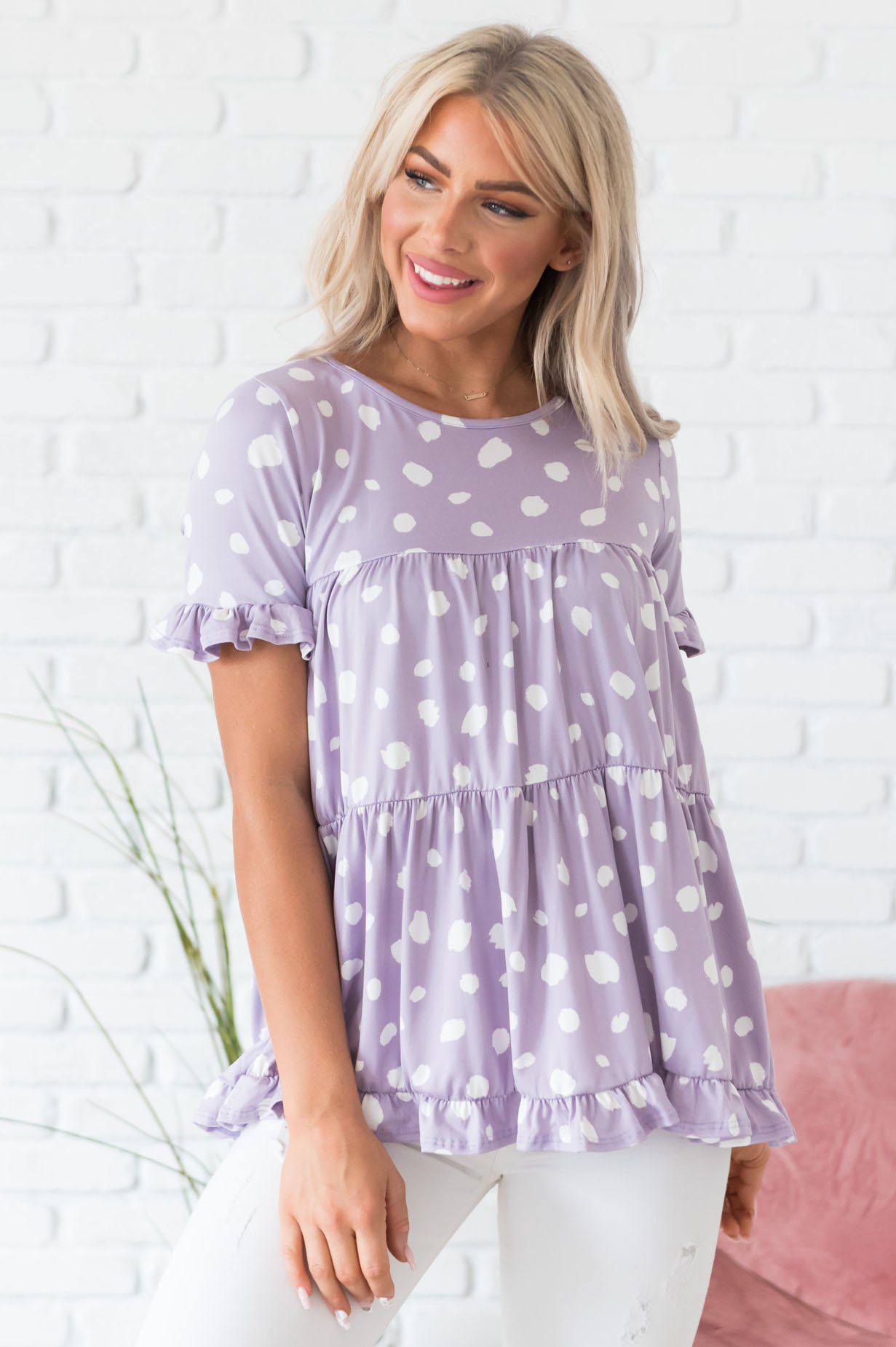 Easily Spotted Modest Babydoll Blouse Modest Dresses vendor-unknown 