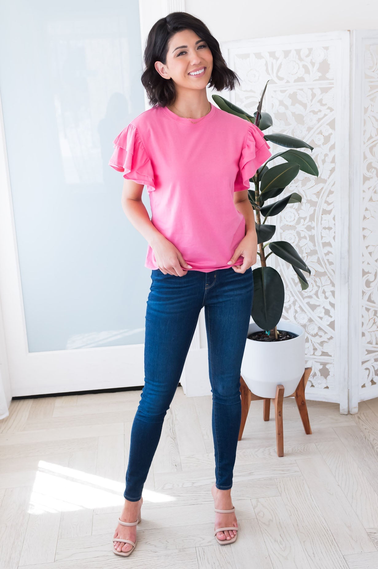 Summer Awaits Modest Top Tops vendor-unknown 