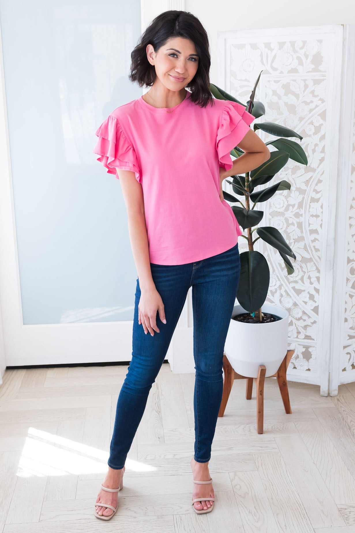 Summer Awaits Modest Top Tops vendor-unknown 