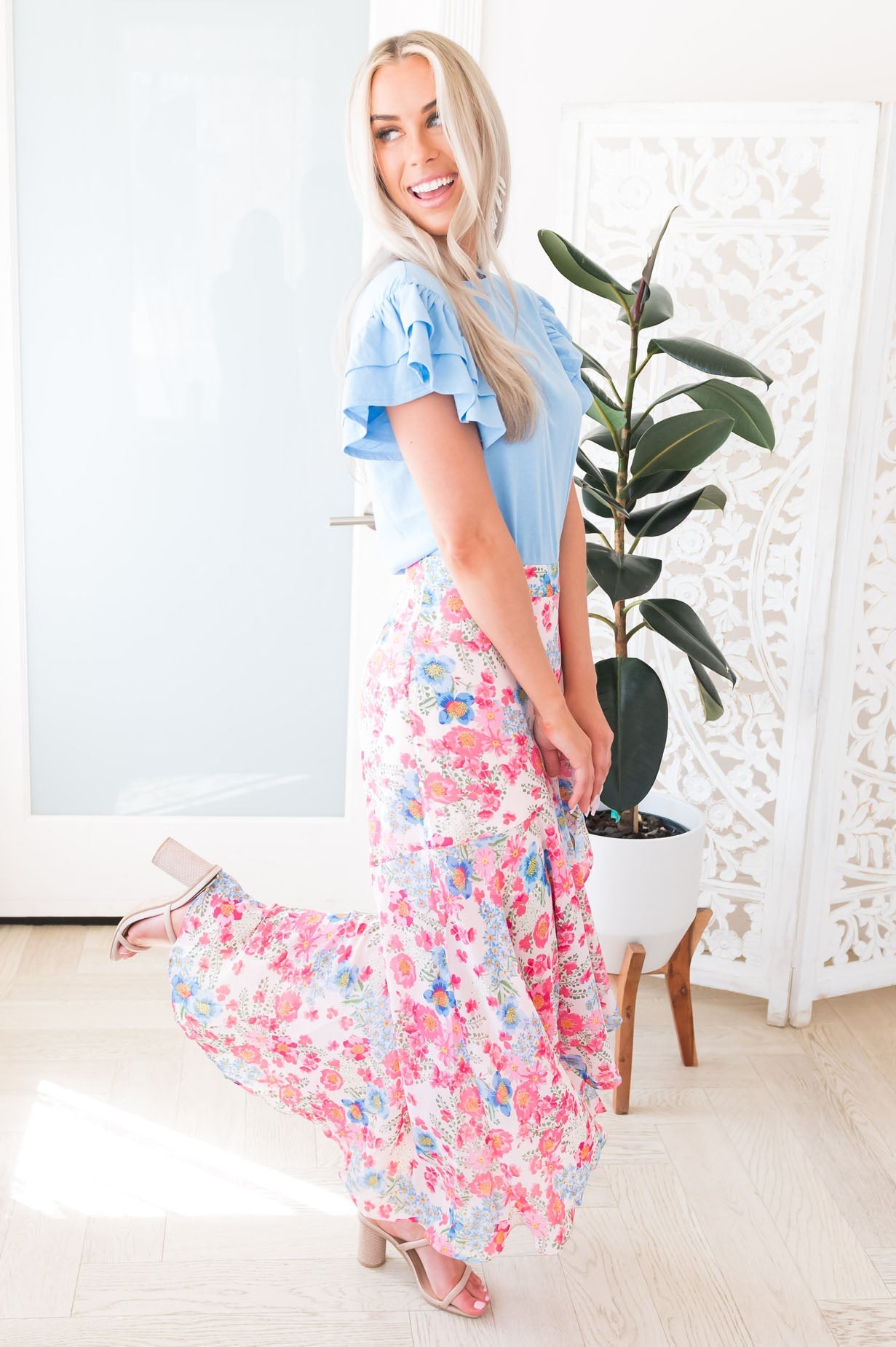 Such A Delight Modest Ruffle Skirt Skirts vendor-unknown 