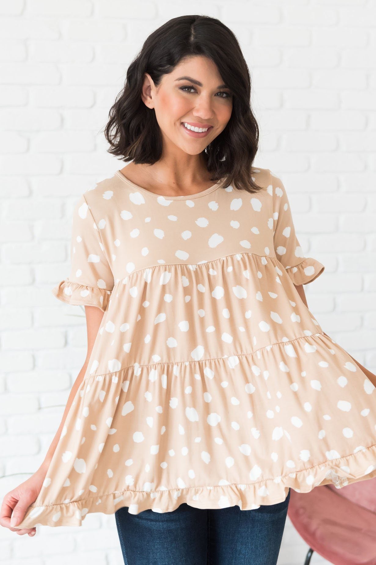 Easily Spotted Modest Babydoll Blouse Modest Dresses vendor-unknown 