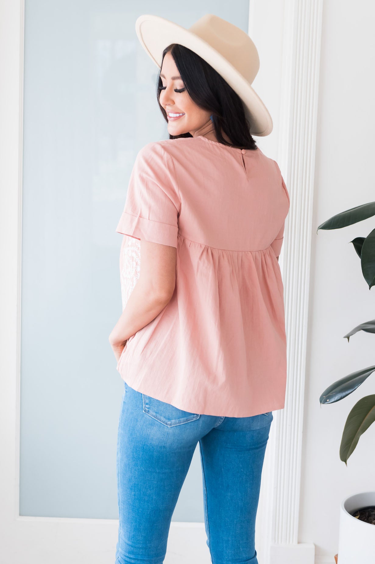 Classic Beauty Modest Embroidered Blouse Tops vendor-unknown 