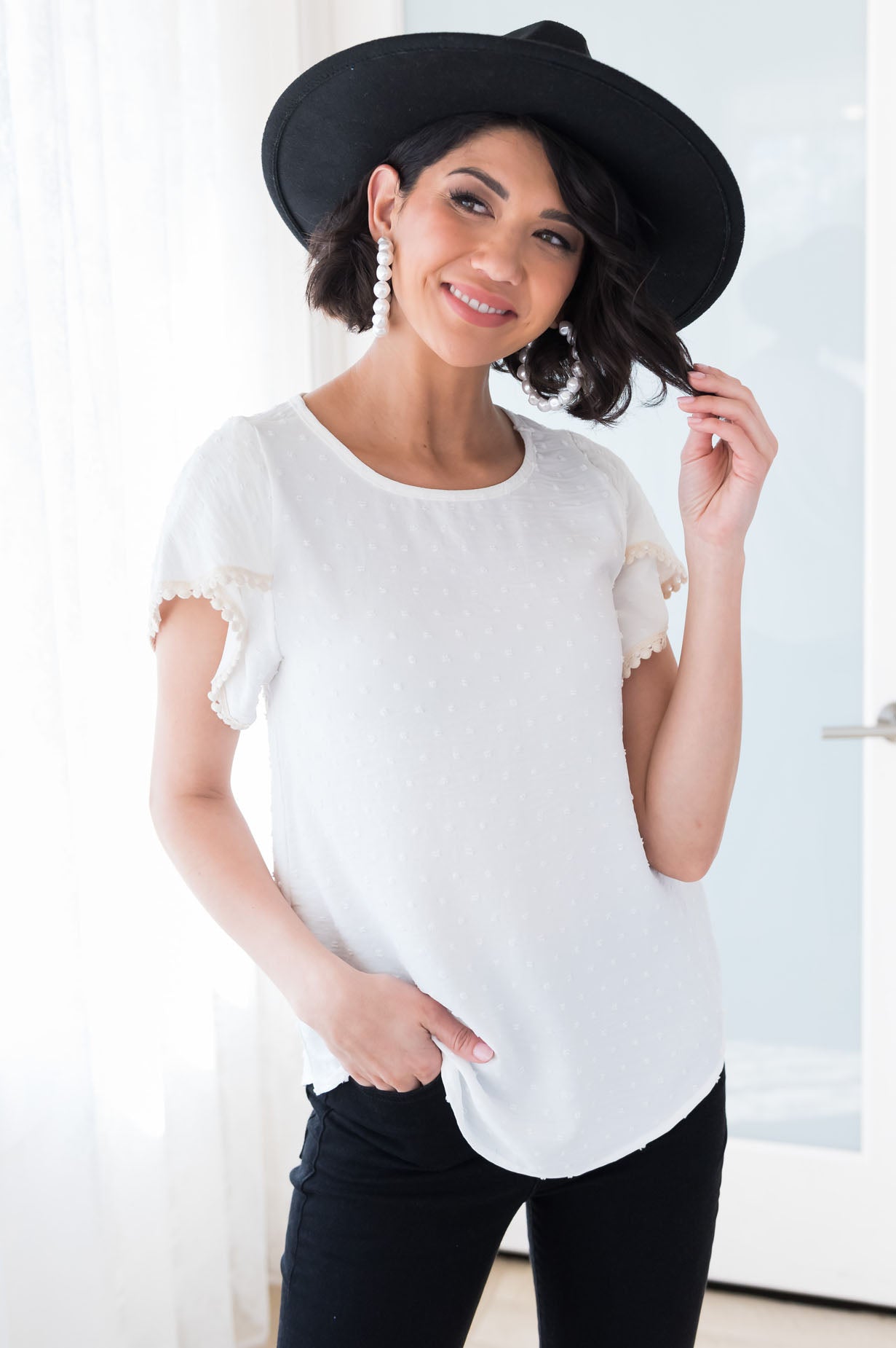 Pretty Pom Pom Modest Top NeeSee's Dresses 