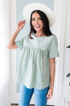 Classic Beauty Modest Embroidered Blouse Tops vendor-unknown 