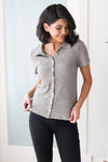 Standing By You Modest Knit Button Up Tops vendor-unknown