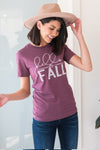 Hello Fall Graphic Tee Modest Dresses vendor-unknown