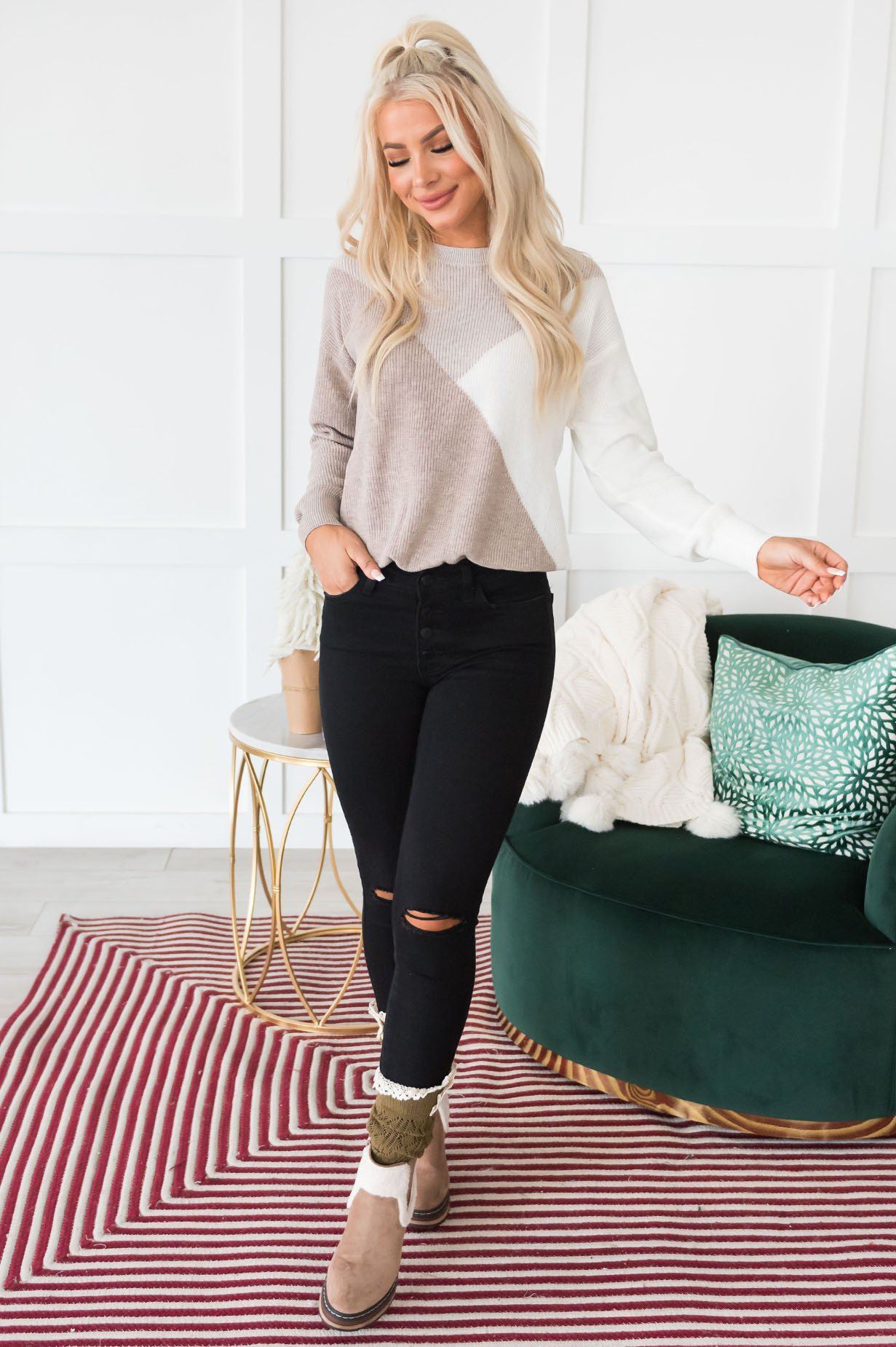 All About The Neutrals Modest Sweater Tops vendor-unknown 