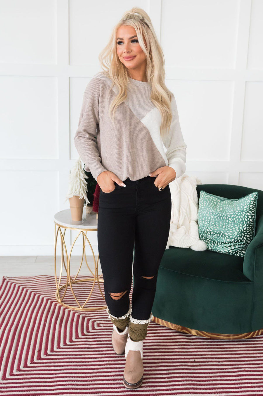 All About The Neutrals Modest Sweater Tops vendor-unknown 