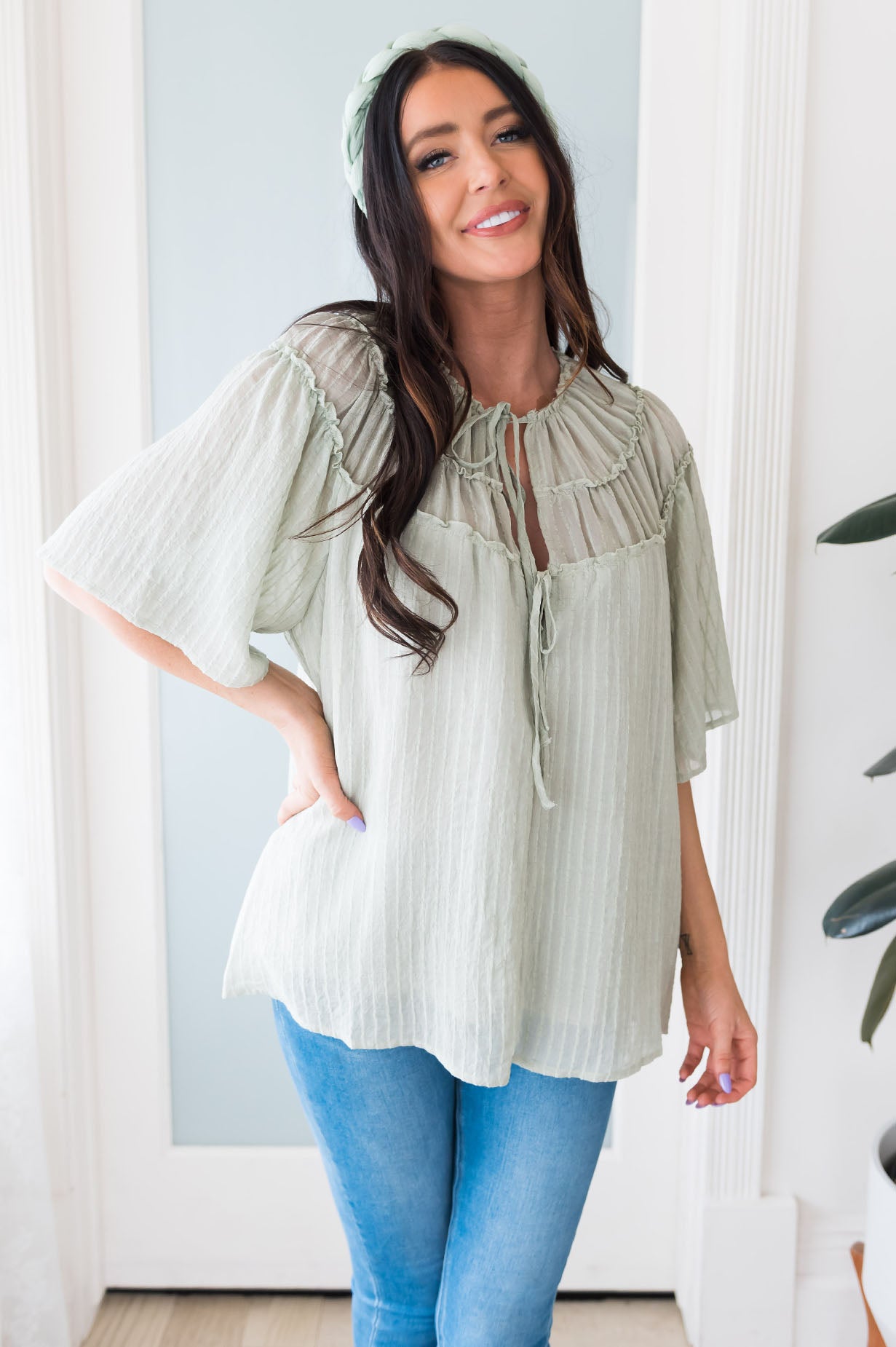 Ready For Fun Modest Blouse Tops vendor-unknown 