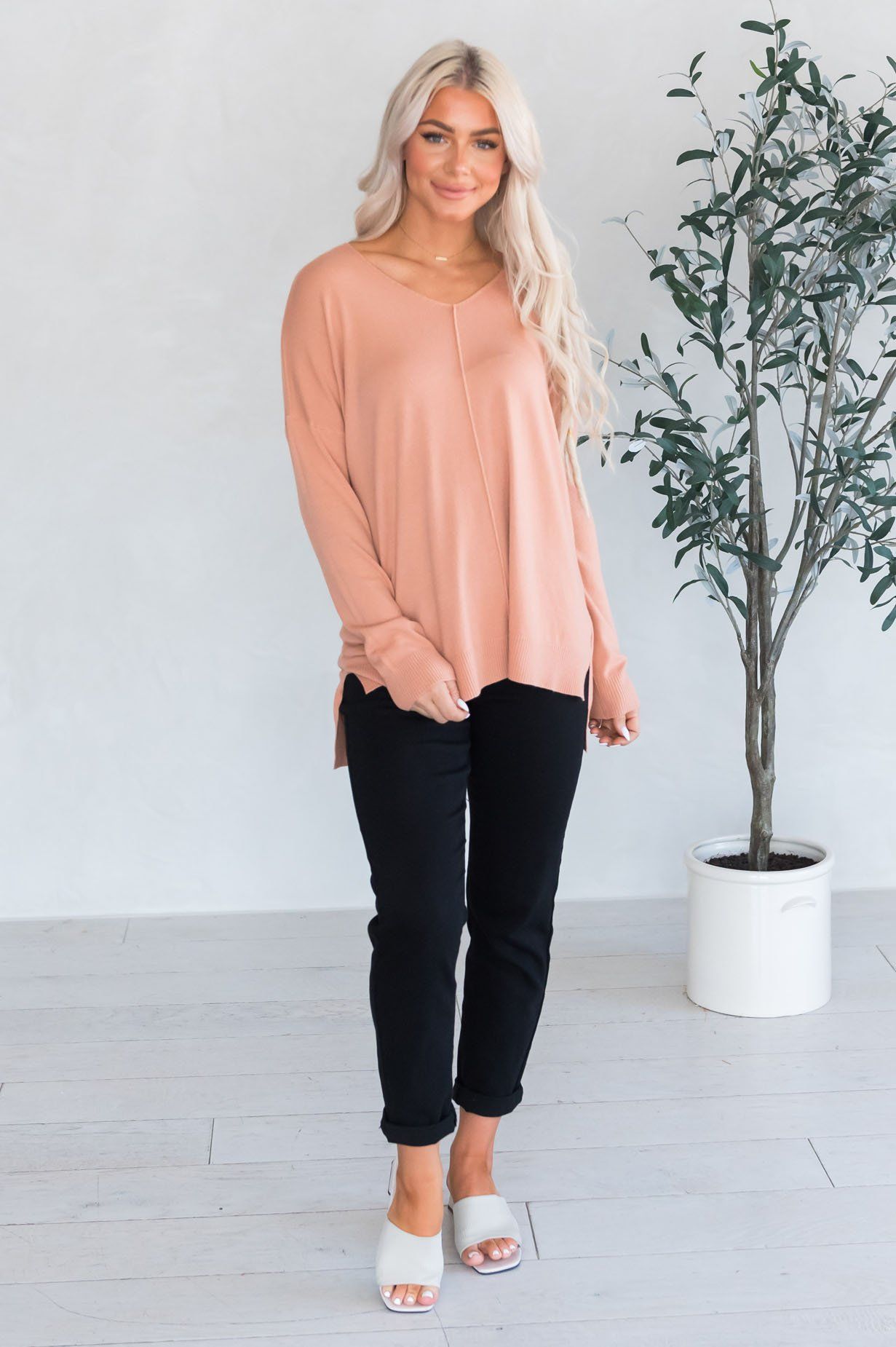 Harvest Season Modest Sweater Tops vendor-unknown 