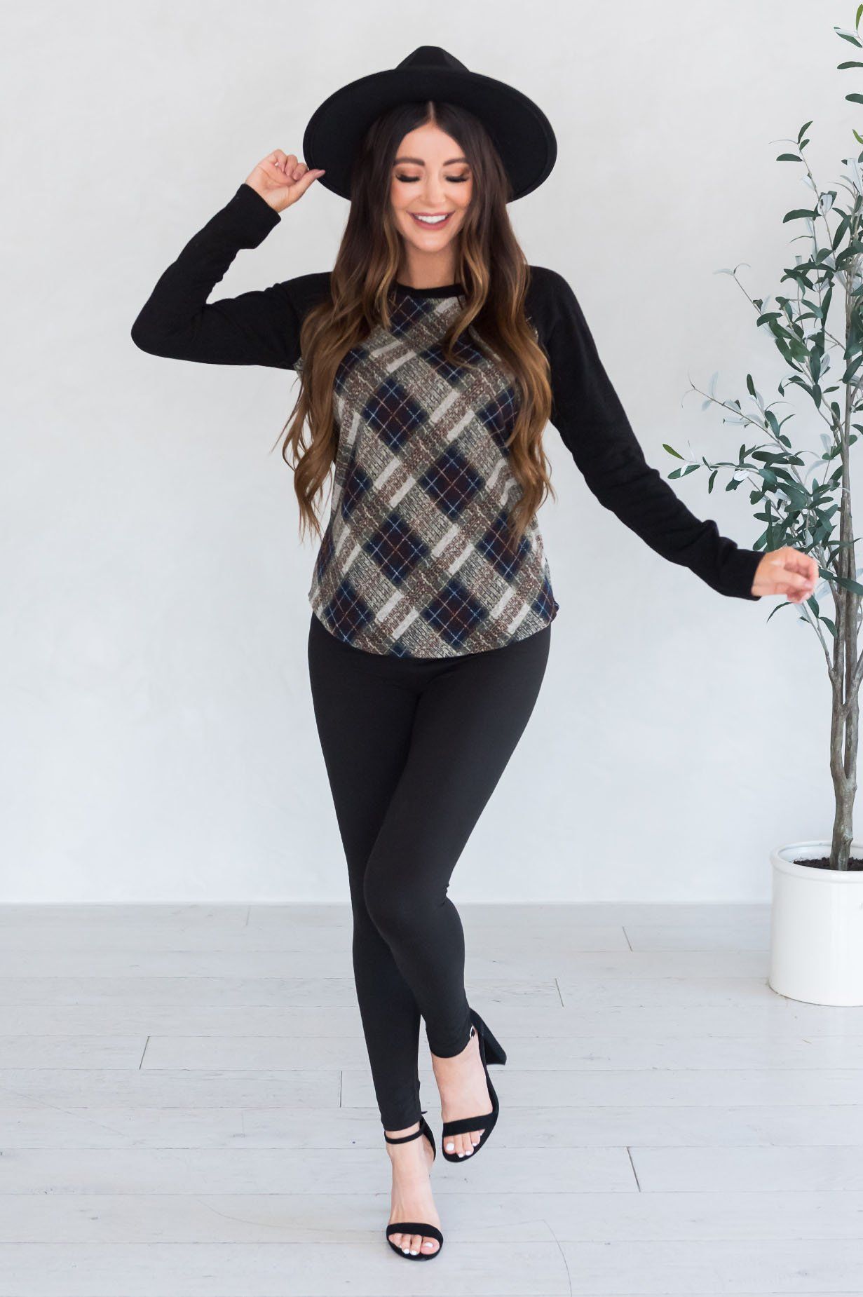 Polished Glam Modest Blouse Tops vendor-unknown 