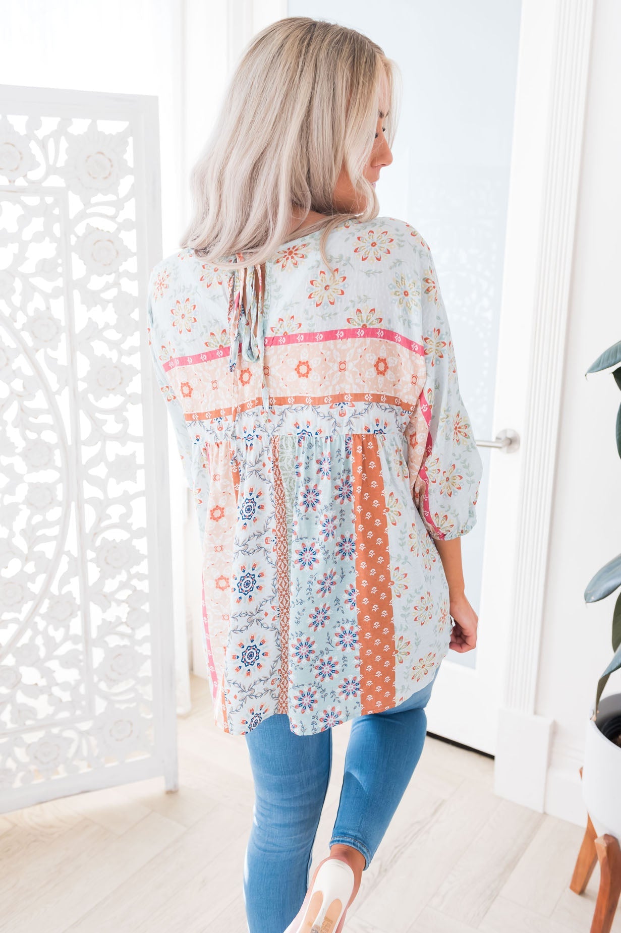 Just Fine By Me Modest Blouse Tops vendor-unknown 