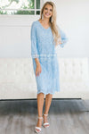 Day Dreamer Lace Dress in Arctic Blue Modest Dresses vendor-unknown Pale Arctic Blue Small/Medium