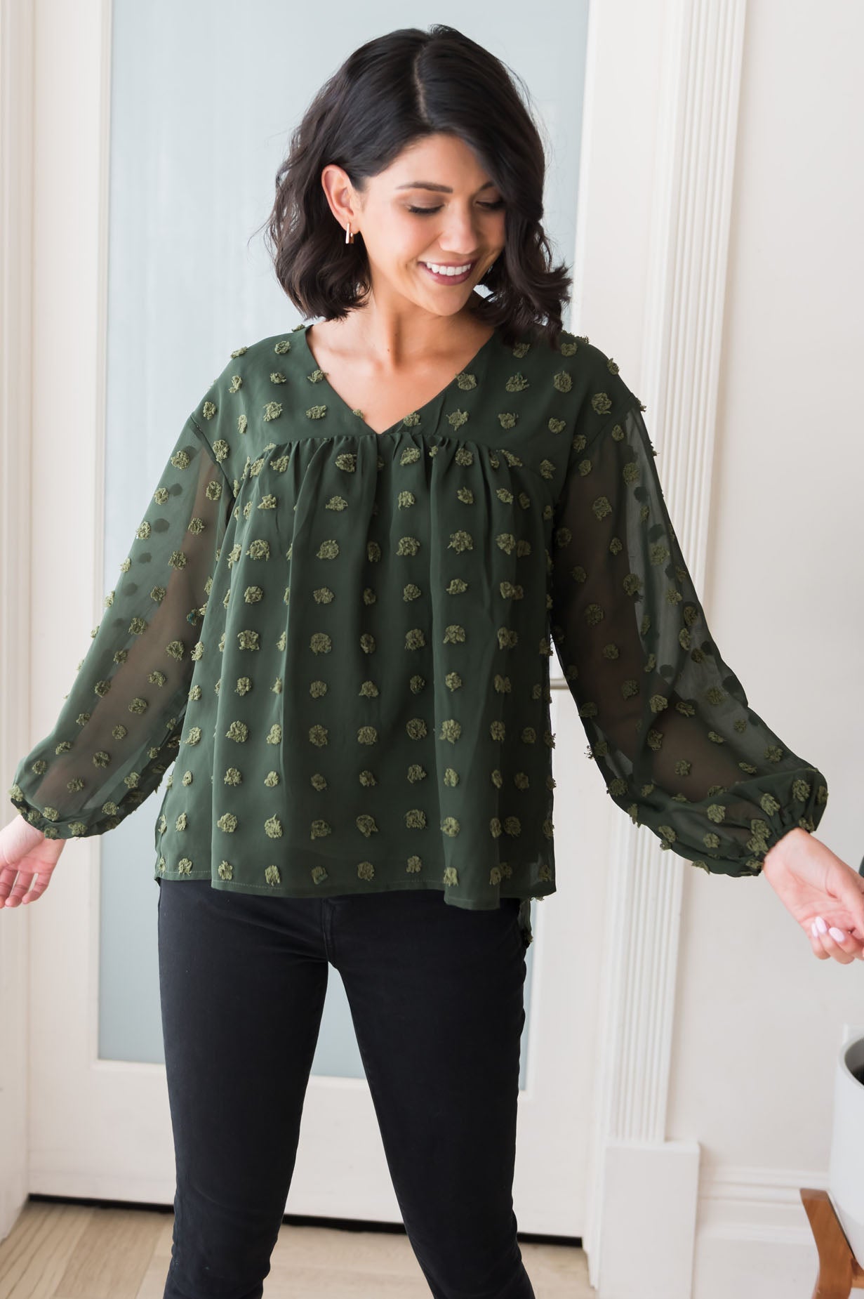 Adored Always Modest Blouse Tops vendor-unknown 