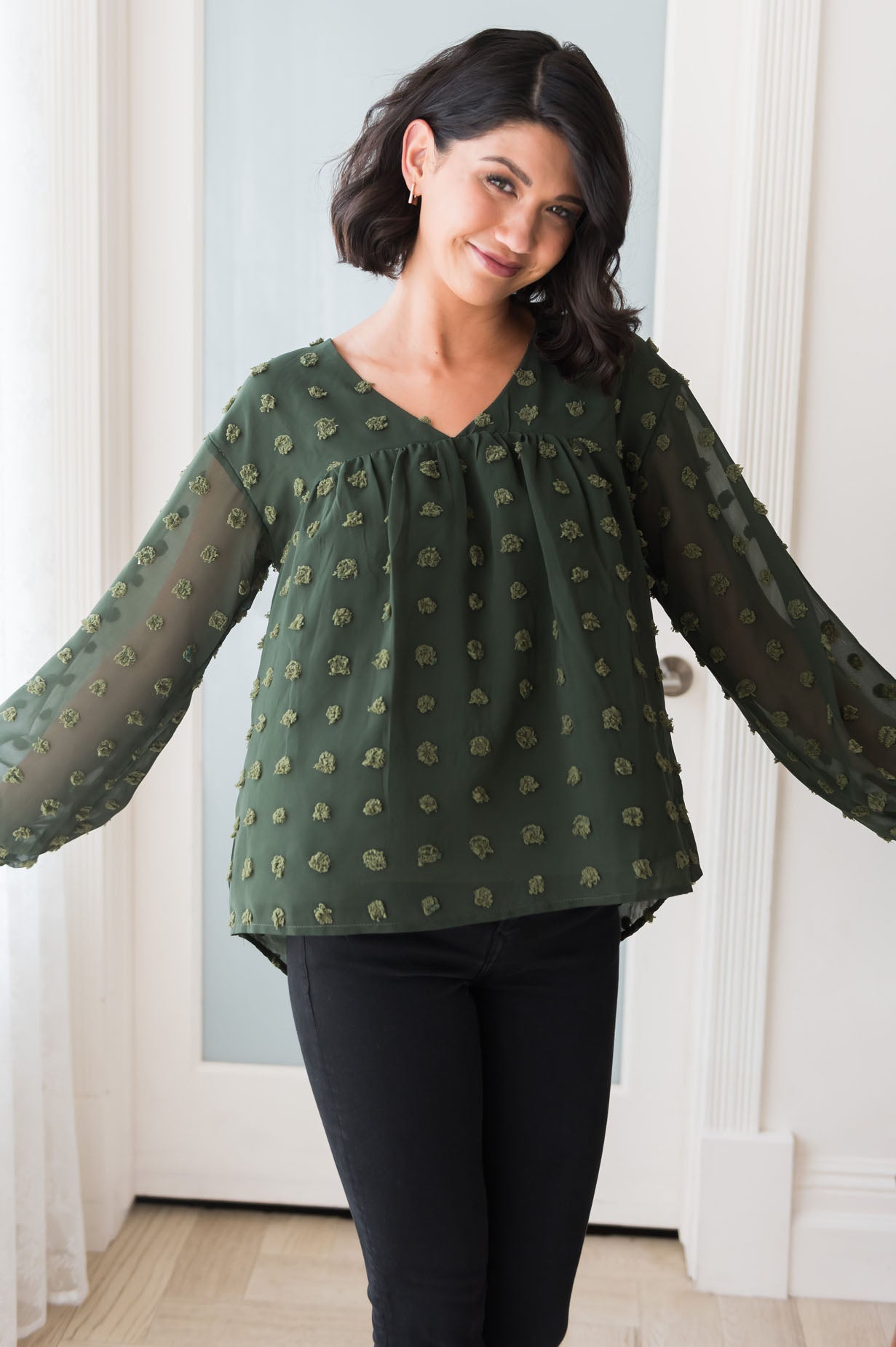 Adored Always Modest Blouse Tops vendor-unknown 