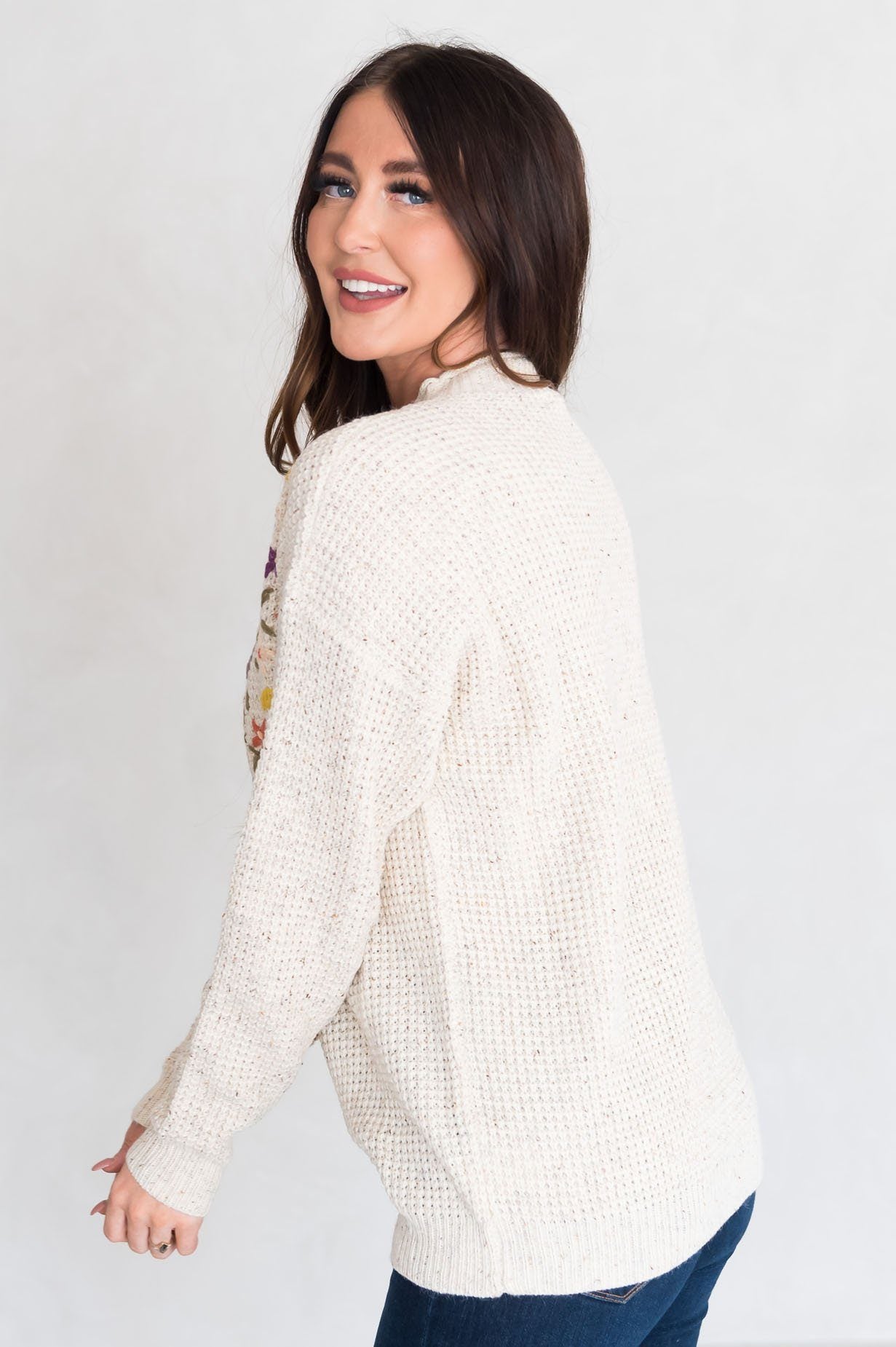 Born To Bloom Modest Sweater Tops vendor-unknown 