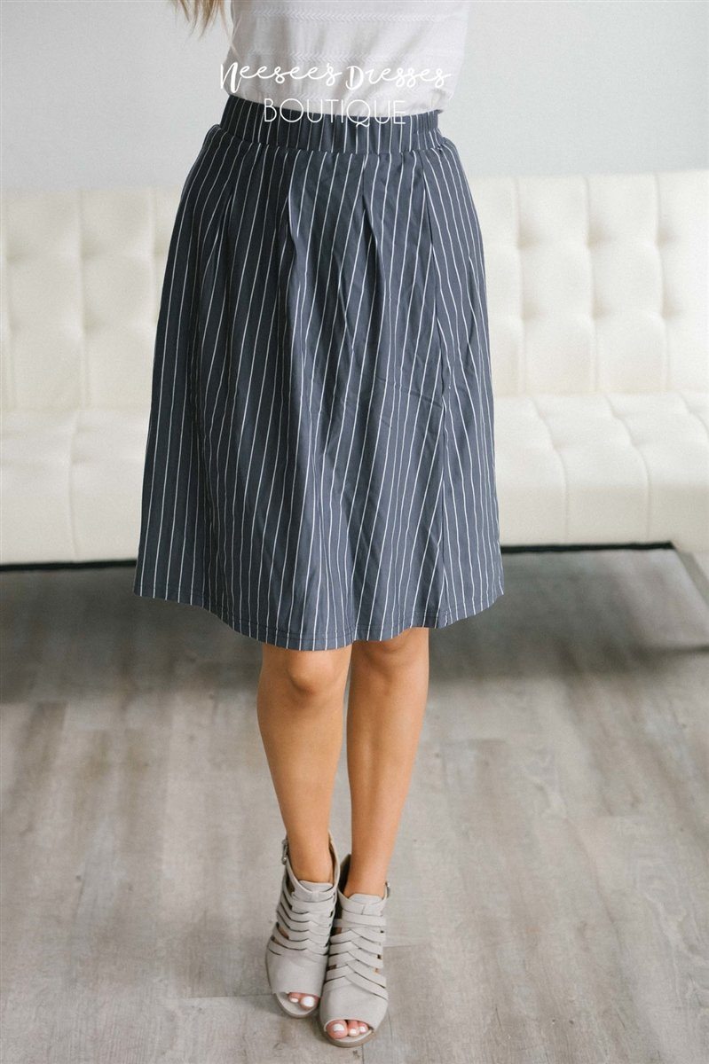 Striped Aline Skirt Skirts vendor-unknown 
