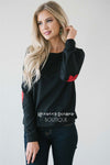 Heart Elbow Patch Sweater Tops vendor-unknown