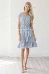 The Donatella Modest Dresses vendor-unknown Soft Blue Gray S