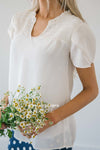 Shirred Tulip Sleeve Top Tops vendor-unknown