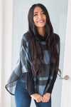 Cozy Up Modest Poncho Sweater Tops vendor-unknown