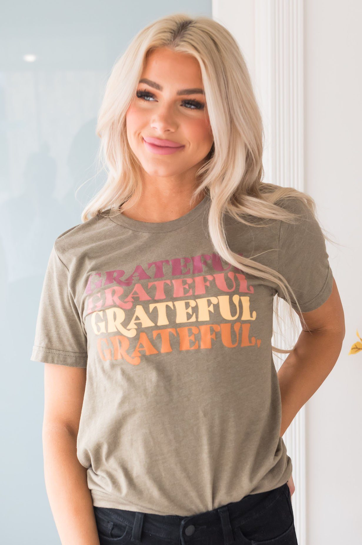 Grateful Modest Graphic Tee Modest Dresses vendor-unknown 